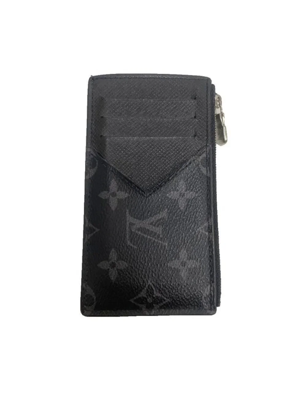 Louis Vuitton Monogram Eclipse Taigarama Fragment Case Coin Card Holder Black